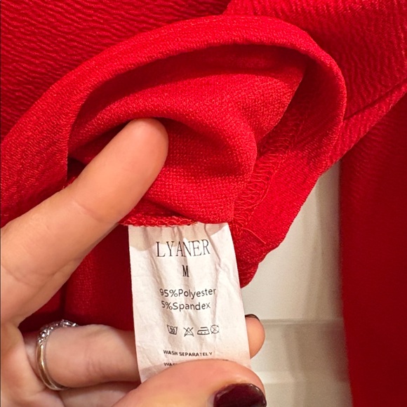 ✨Ruby Red 💋 Puffed Sleeve Blouse✨ - Picture 3 of 3